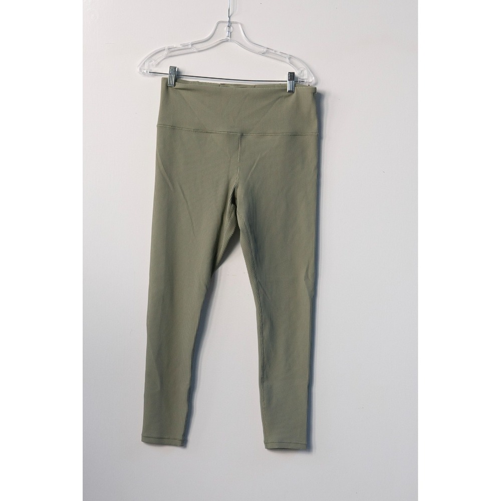EUC ATHLETA Elation Rib Tight Olive Green Womens Size Large